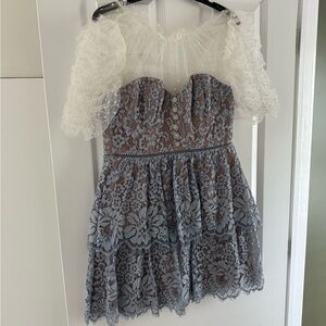 Self-Portrait Nude and White Lace Dress